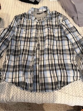 DKNY Jeans Grey and Black Shirt Collar Detail